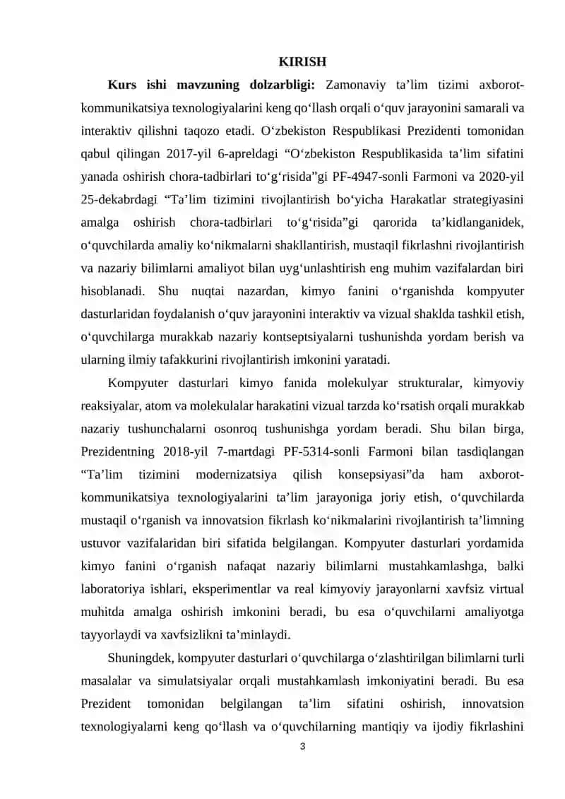 Kimyo fanini kompyuter dasturlarida oʻrganishning afzalliklari 2