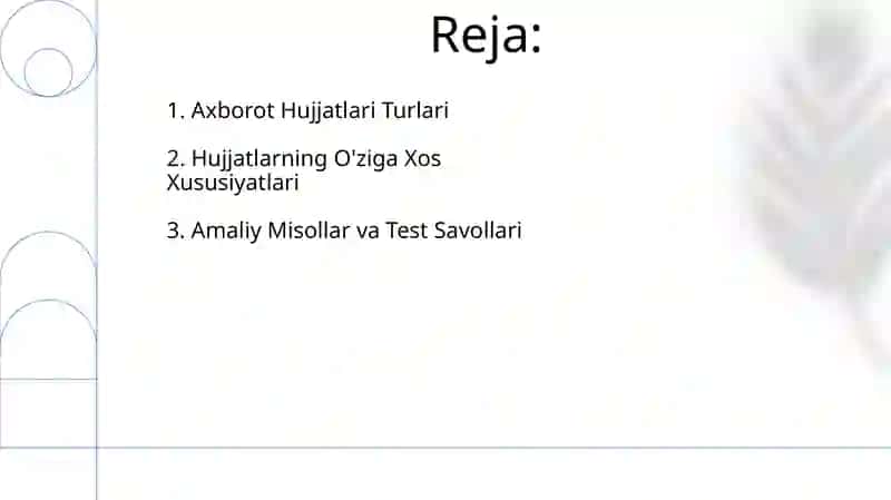 Ma‘lumot ahborot hujjatlari 2