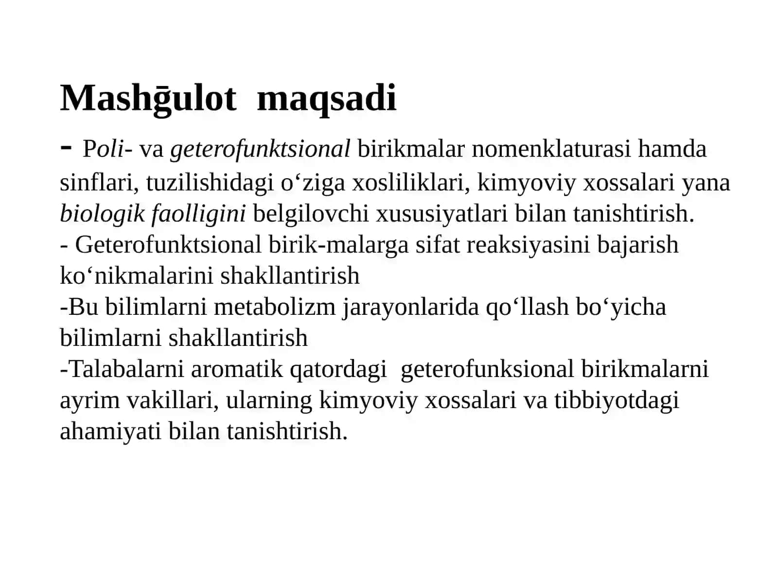 RGANIZM FAOLIYATIDA QATNASHADIGAN POLI VA GETEROFUNKTSIONAL BIRIKMALAR 2