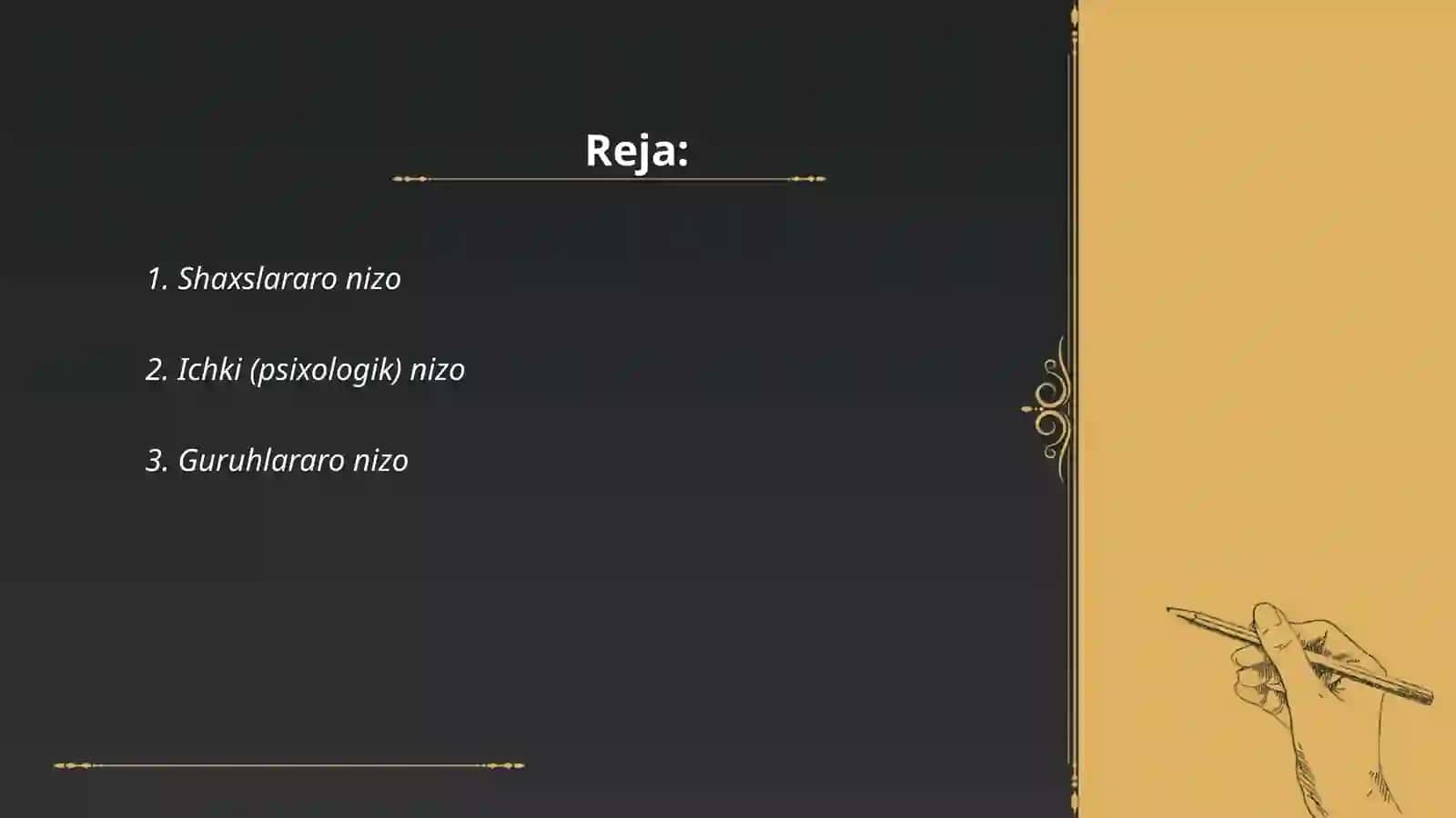 Nizo turlari 2