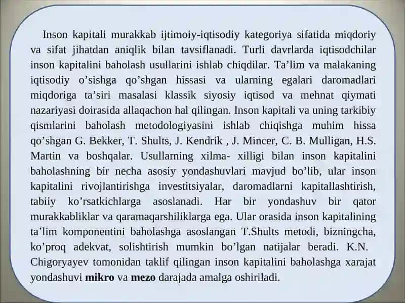 Inson kapitali va uning tarkibiy qismlari 2