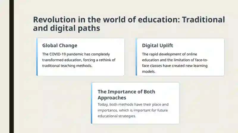 Face-to-face education vs. online education 2