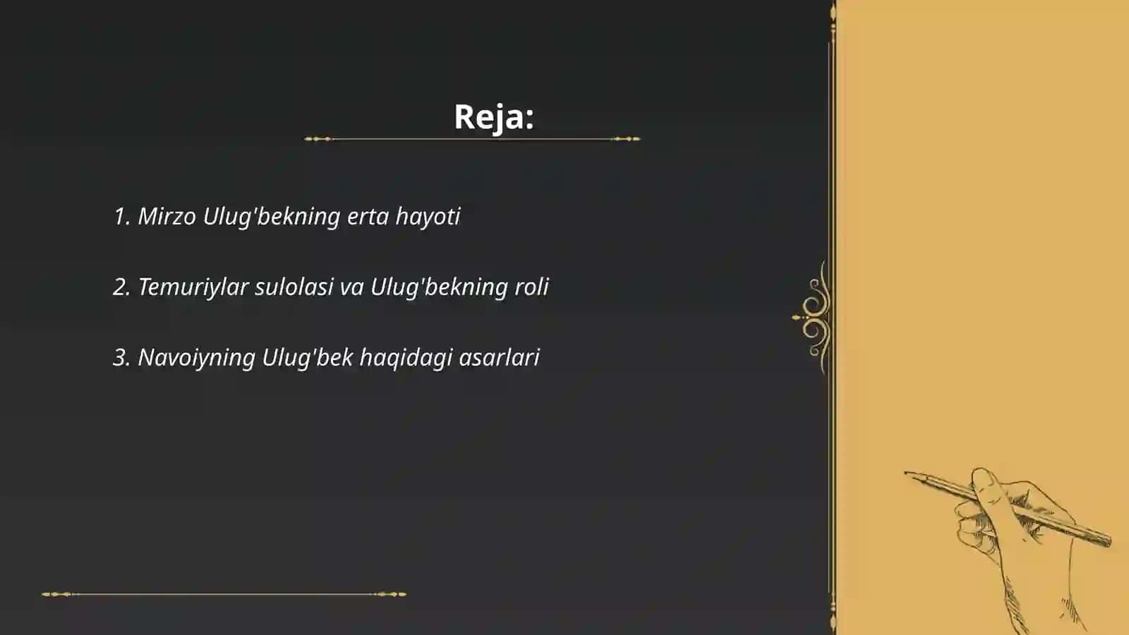 Mirzo Ulug’bekning Hayoti va ijodi, faoliyati, ilmiy meroslari 2