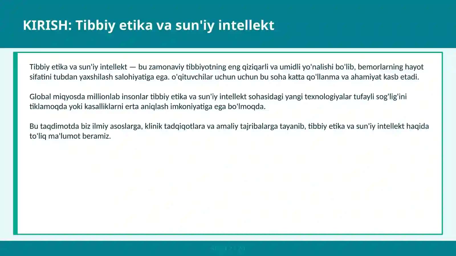 Tibbiy etika va sun'iy intellekt 2