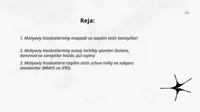 Moliyaviy hisobotlarni taqdim etish 2