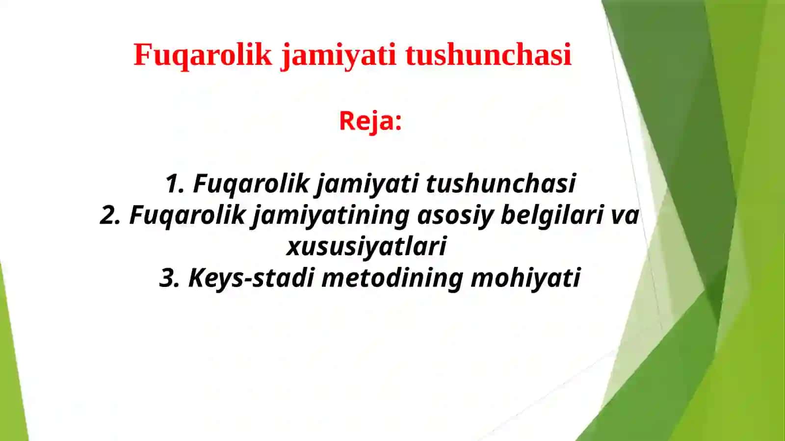 Fuqarolik jamiyati tushunchasini shakllantirishda keys-stadi metodidan foydalanish qo’llanishi 2
