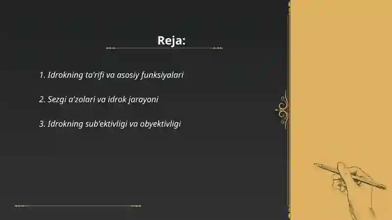 Idrok va unung xususiyatlari 2