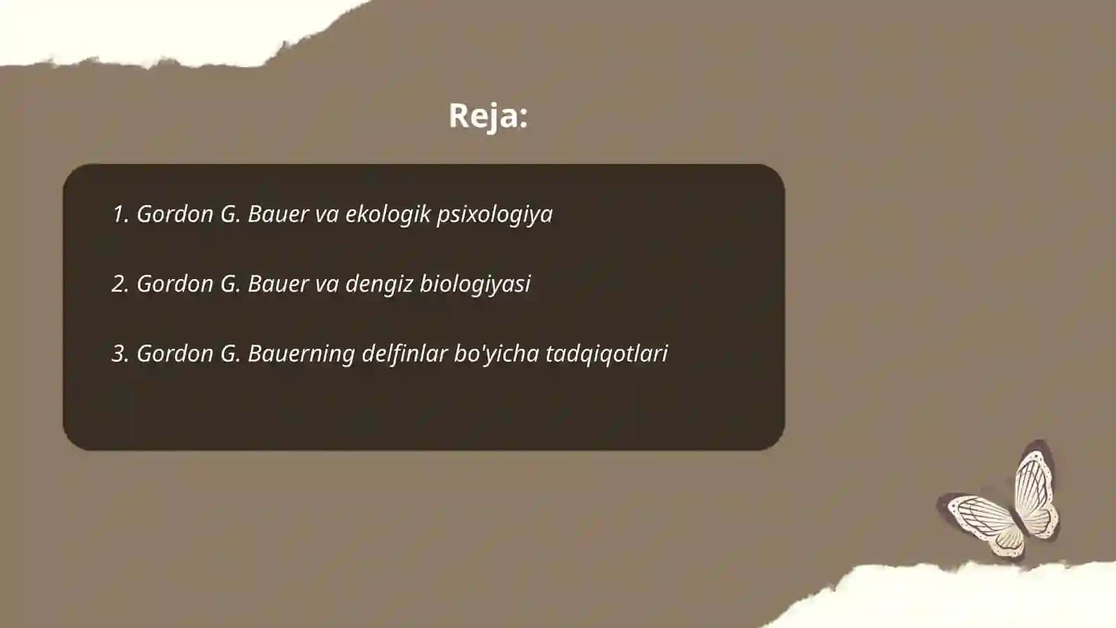 Gordon G. Bauer va ekologik psixologiya 2