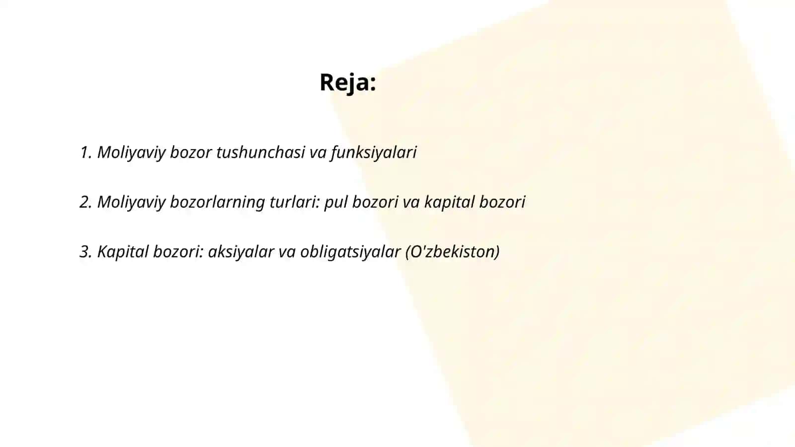Moliyaviy bozorlar va ularning turlari 2