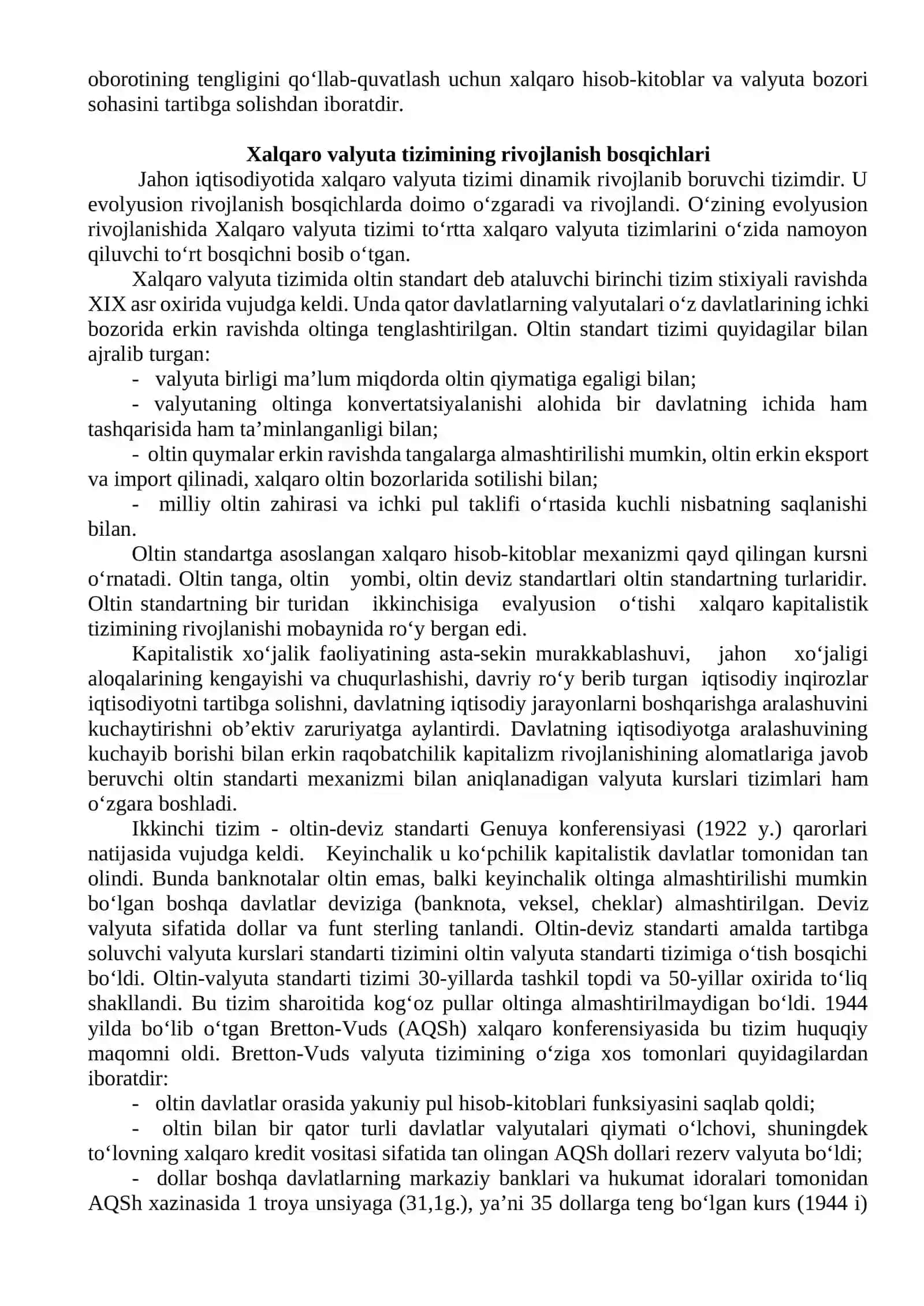 Xalqaro valyuta-moliya va kredit munosabatlar 2