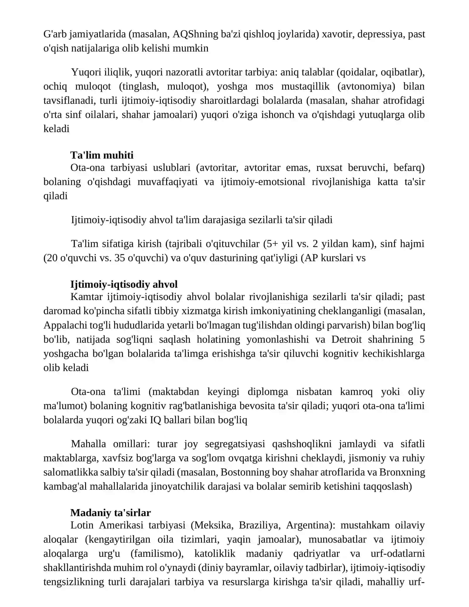 Tarbiya fanini oʻziga xosliklari 2