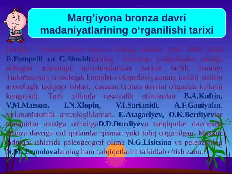 MARG’IYONA BRONZA DAVRI MADANIYATLARI 2