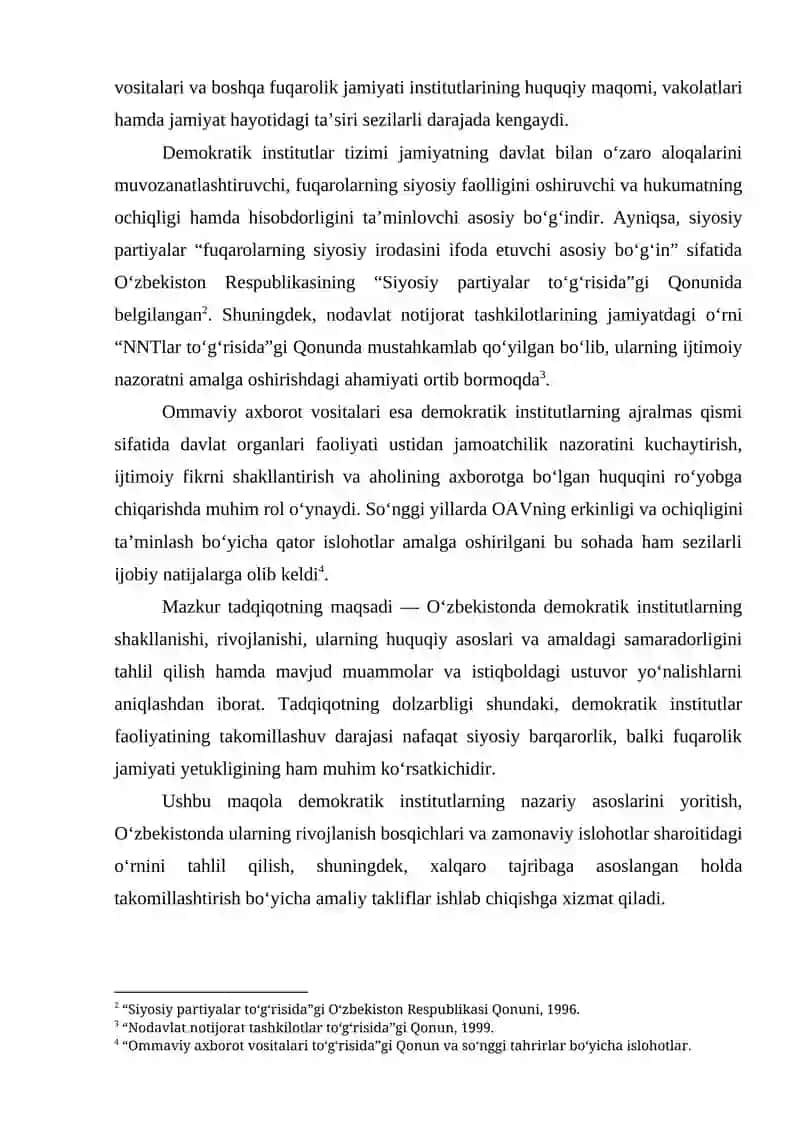 O’zbekistonda demokratik institutlar 2