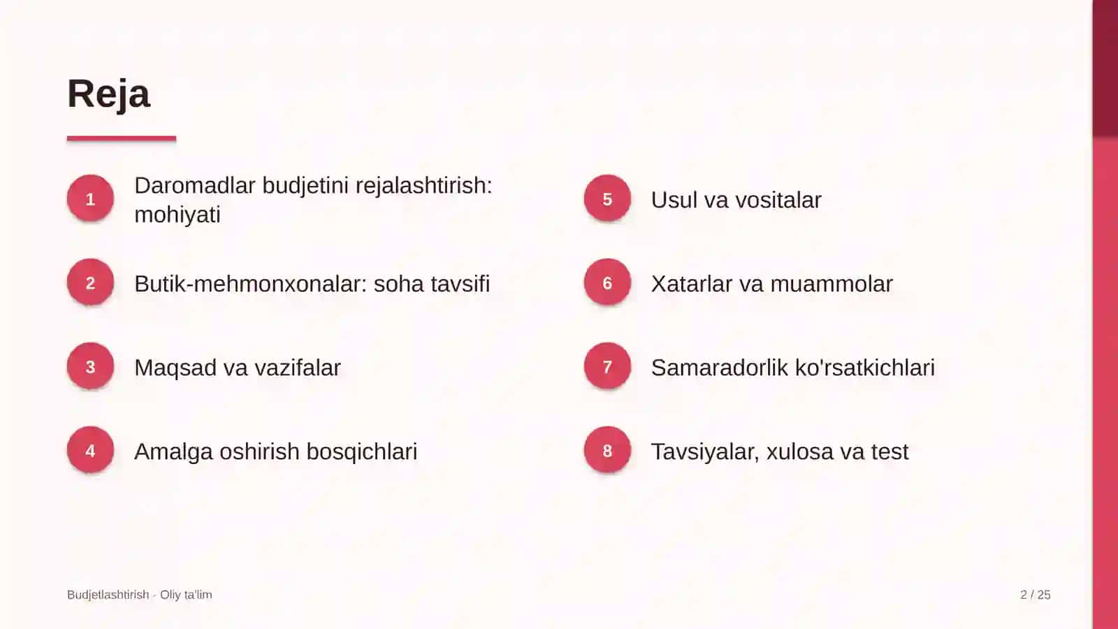 Daromadlar budjetini rejalashtirish: mohiyati 2