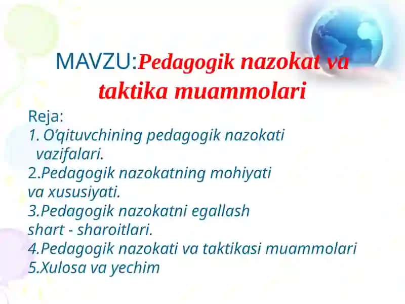 Pedagogik nazokat va taktika muammolari 2