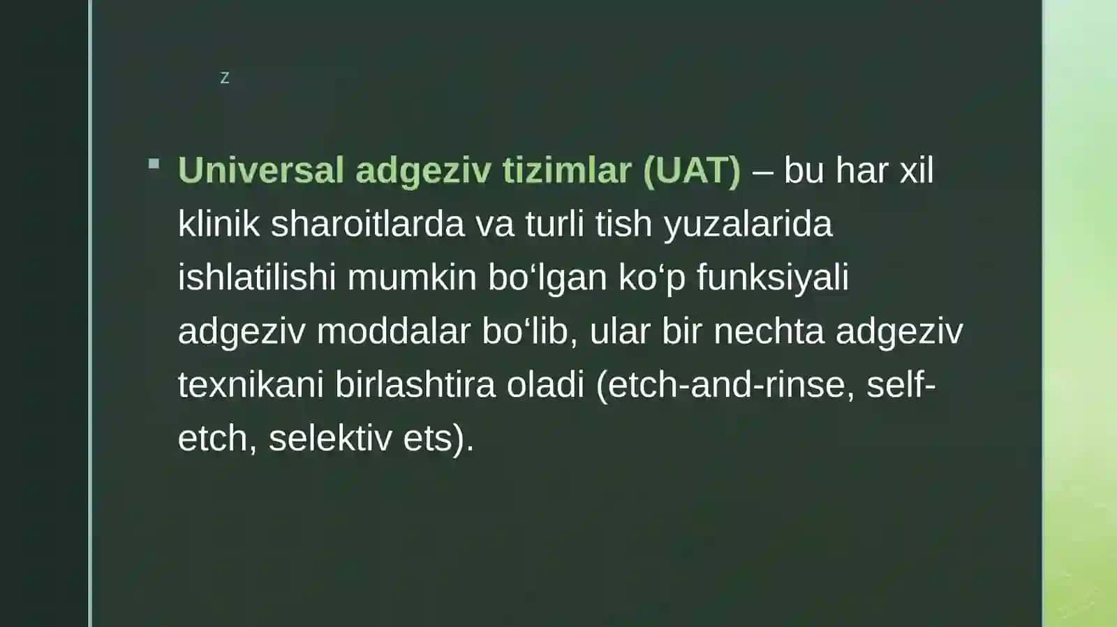 Universal Adgeziv Tizimlar 2