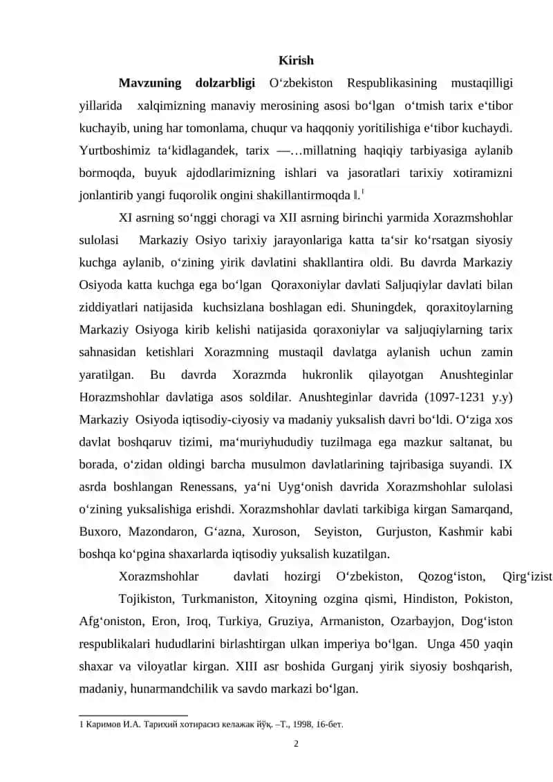 XORAZMSHOHLAR DAVLATINING TASHKIL TOPISHI VA RIVOJLANISHI 2