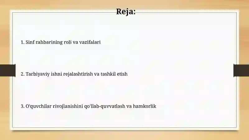Sinf rahbarining faoliyati 2
