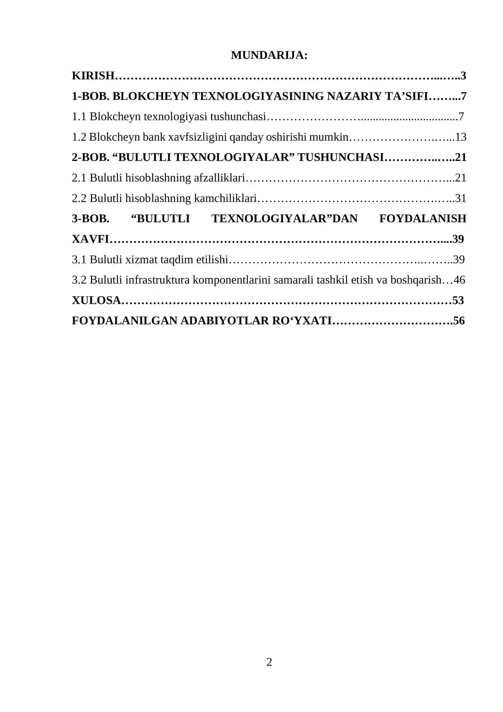 Bulutli hisoblash xavfsizli xavflari va ularni minimallashtirish tartibi 2