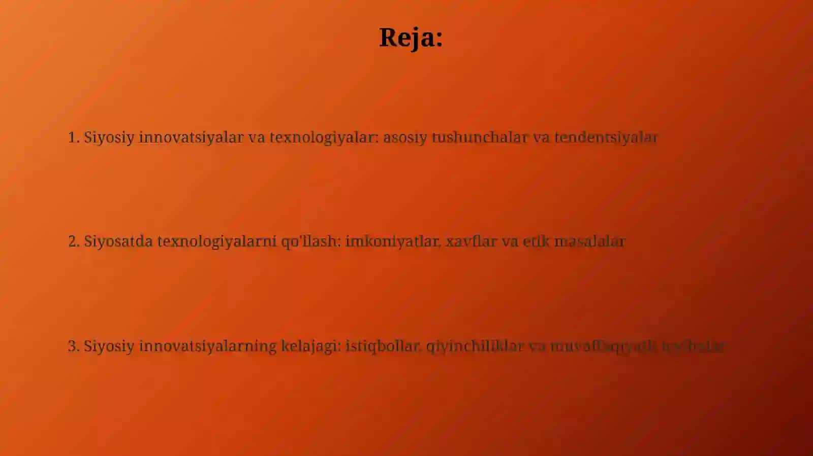 Siyosiy innovatsiyalar va texnologiyalar 2