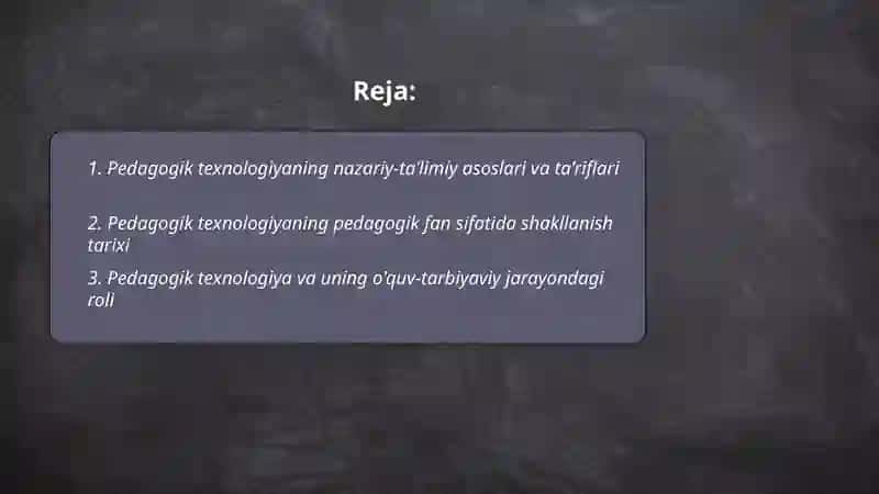 Pedagogik texnologiya 2
