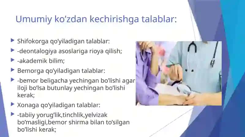Bemorni mustaqil ko’zdan kechirish 2