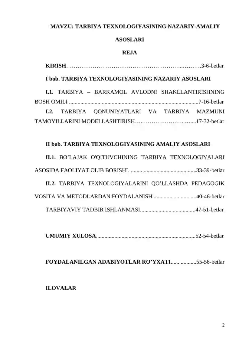 TARBIYA TEXNOLOGIYASINING NAZARIY-AMALIY ASOSLARI 2