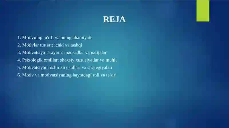 Motiv va motivatsiya 2