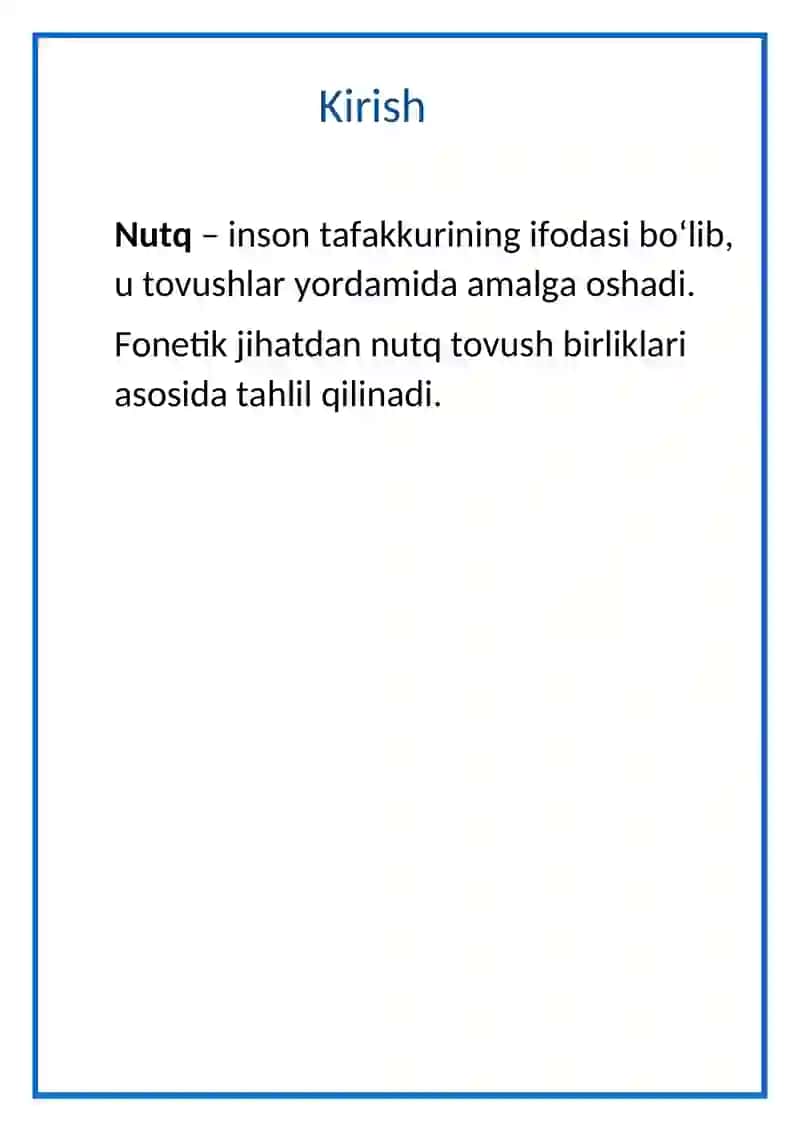 Nutqning fonetik boʻlinishlari 2