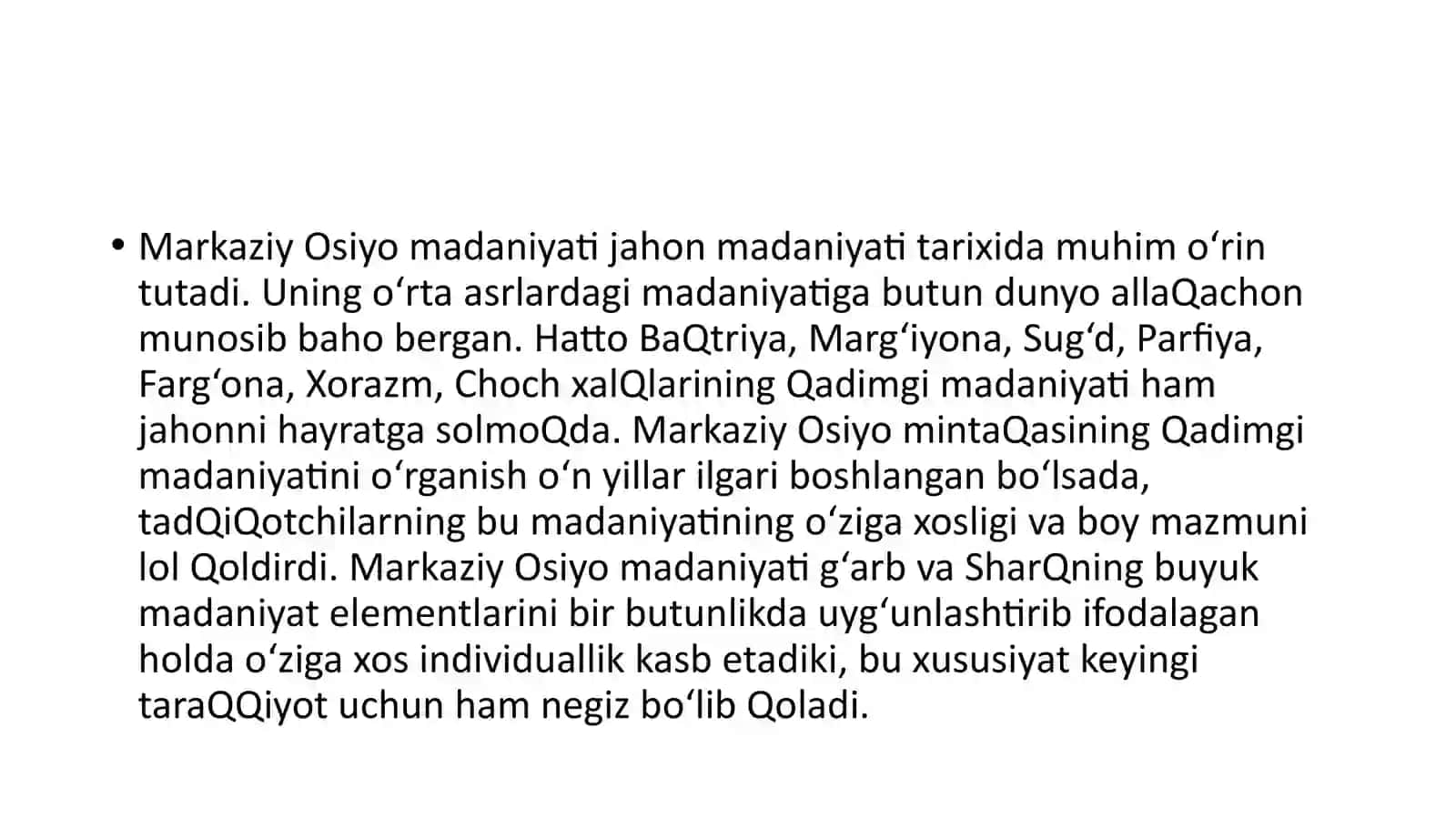 Markaziy Osiyo dagi garchilarning o‘ziga xos xususiyatlari 2