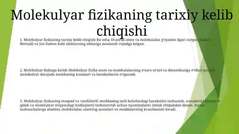 MolekulyarFizika Faniga Kirish 2