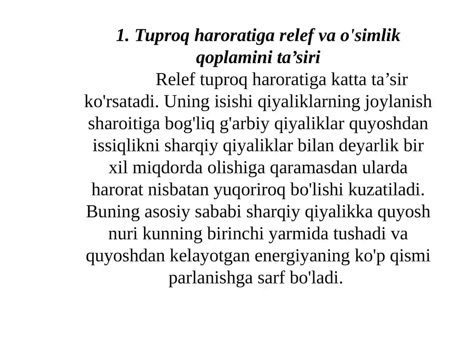 Tuproq harorati va uni boshqarish 2