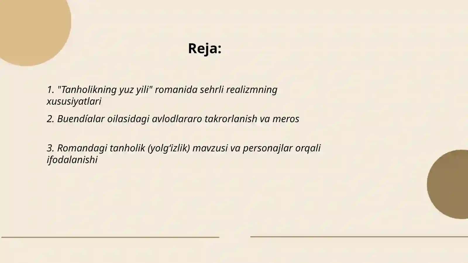 G.Markes Tanholikning yuz yili asariga mustaqil ish. 2