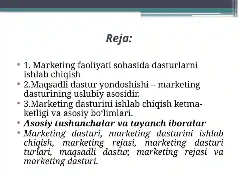 MARKETING DASTURI 2