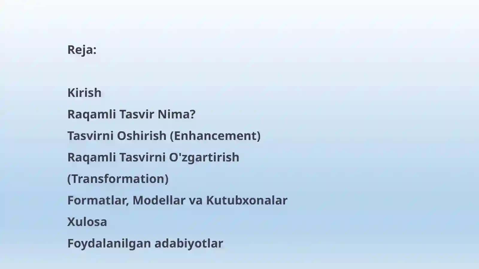 Raqamli tasvirlarni oldindan qayta ishlash bosqichlari 2
