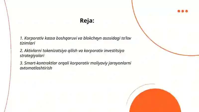 Korporativ moliya 2