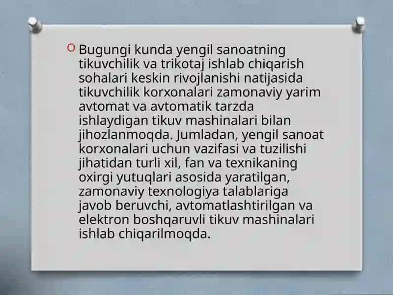 MASHINA, MEXANIZM, STANOKLAR VA ULARDAN FOYDALANISH 2