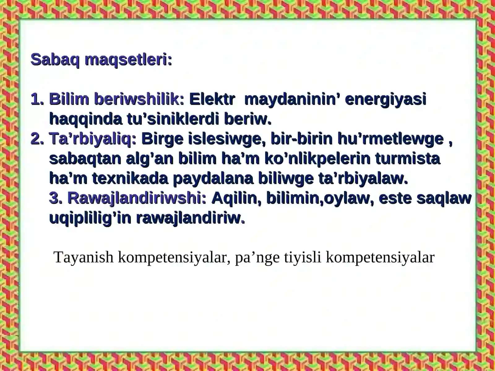 ELEKTR MAYDANNIN ENERGIYASI 2