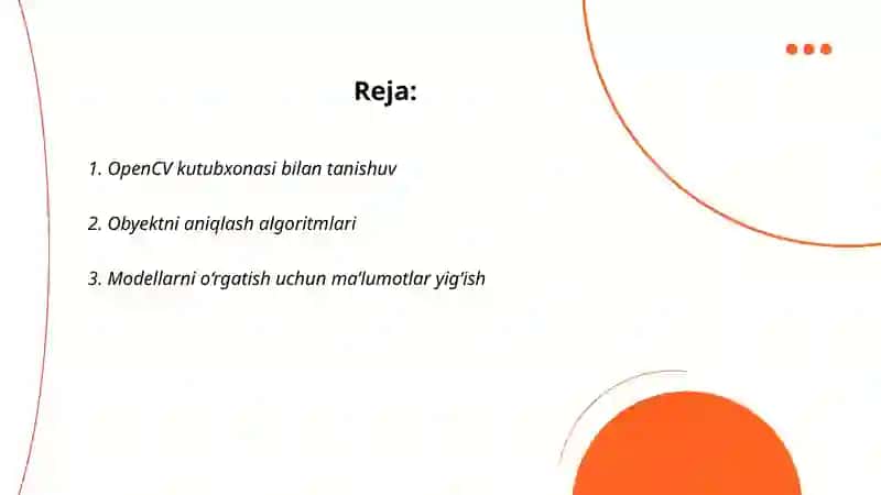 OpenCV yordamida obyektlarni yanuvchi model qurish 2