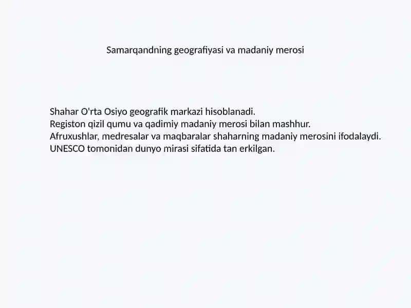 Samarqandning tarixiy asosiy ajoyibliklari 2
