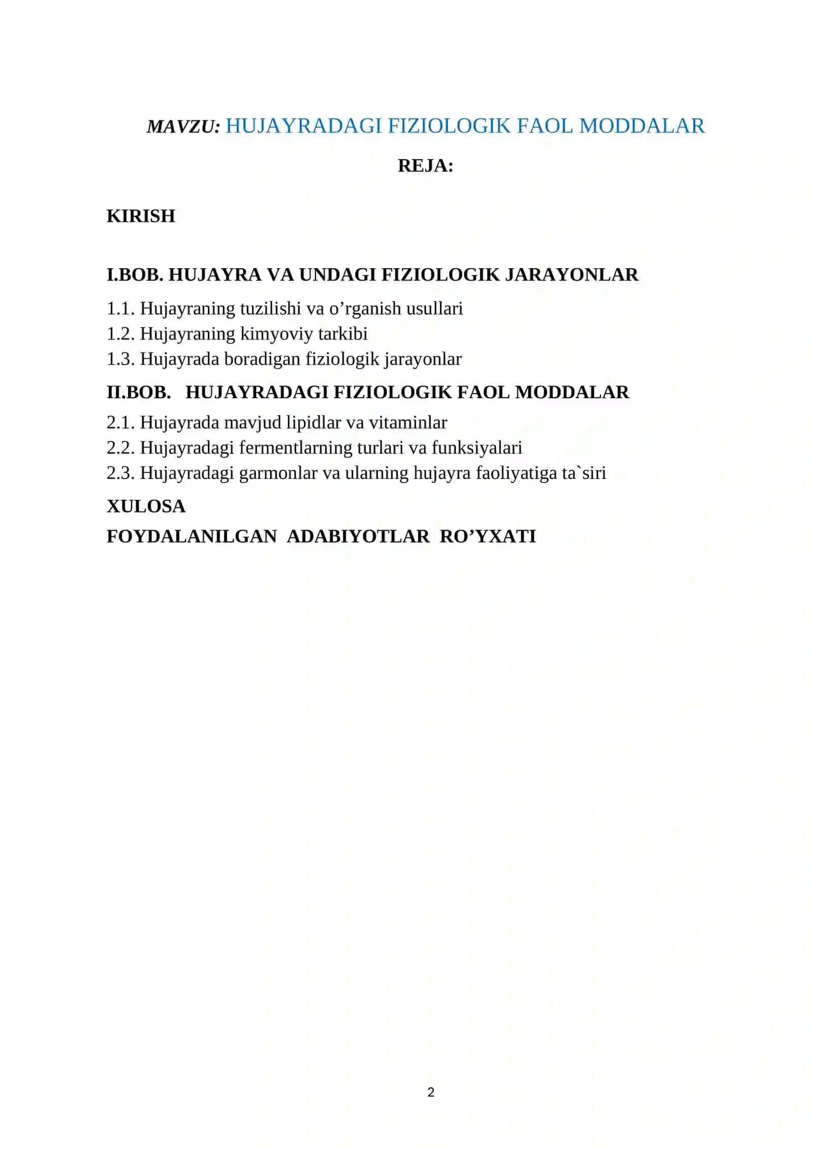 HUJAYRADAGI FIZIOLOGIK FAOL MODDALAR 2