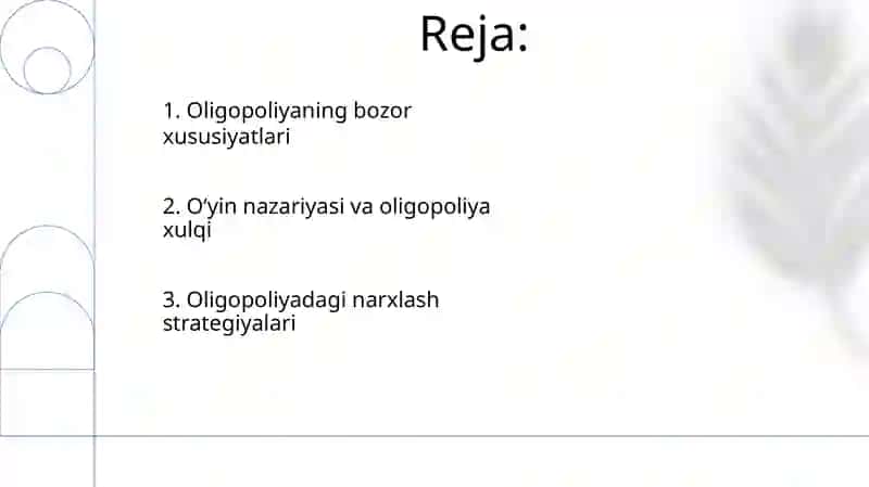 Oligopoliya haqida slayd 2