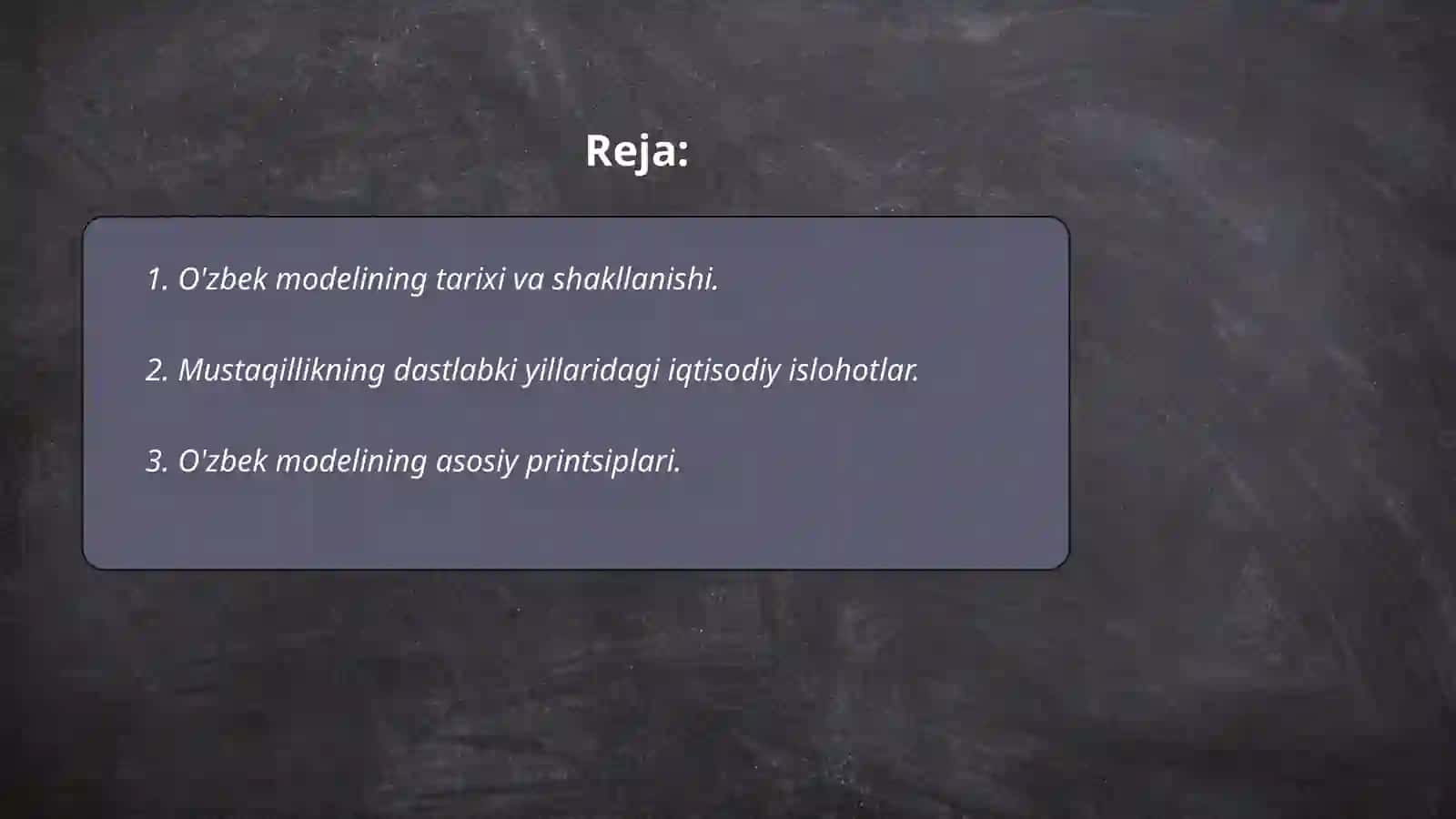 O'zbek Modeli va Taraqqiyot 2