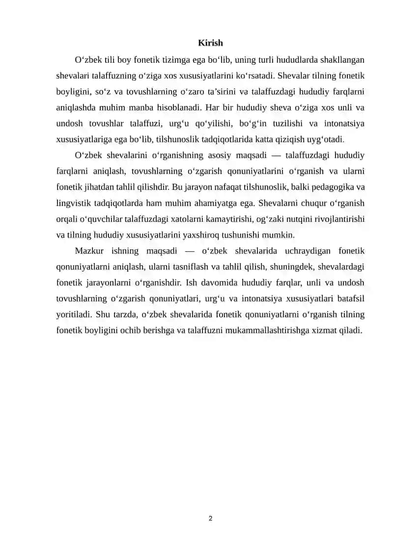 O‘zbek shevalarida uchraydigan fonetik qonunivatlar ustida ishlash 2