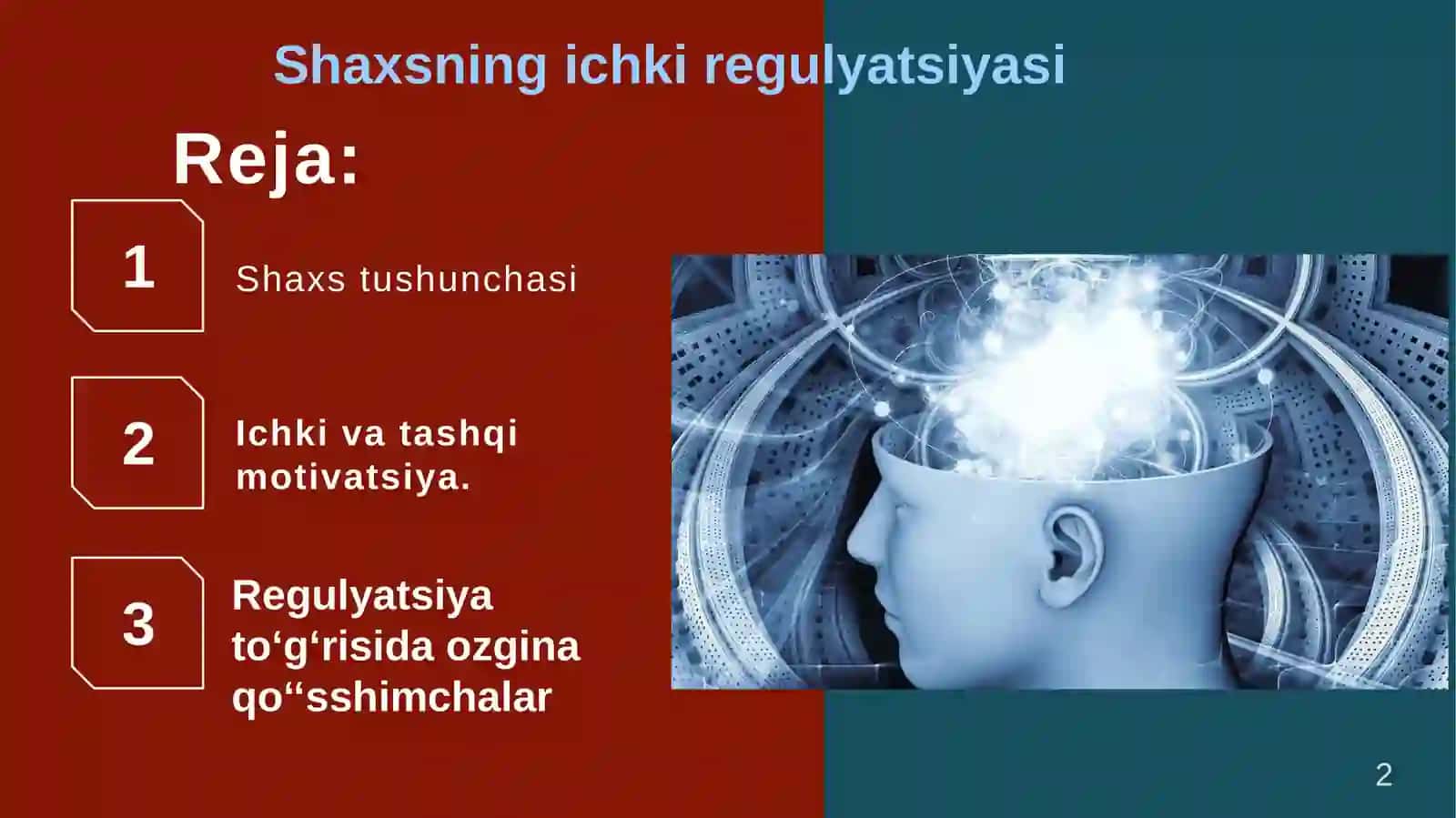 Shaxsning ichki regulyatsiyasi 2