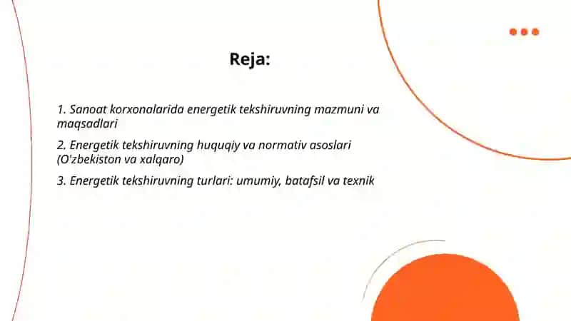 Sanoat korxonalarning energetik tekshiruvi 2
