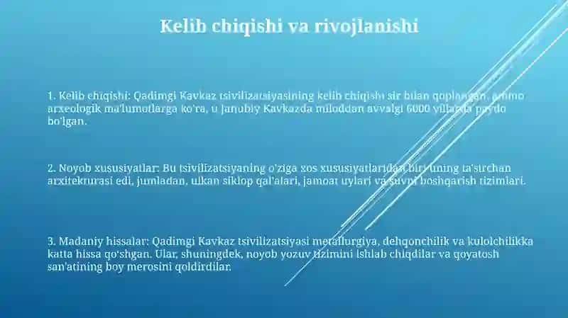 Qadimgi Kavkazorti Svilizatsiyasining Óziga Xos Xususiyatlari 2