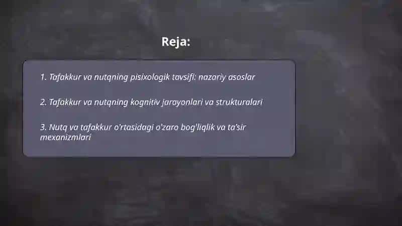 Tafakkur va nutqning pisixologik tavsifini tahlil qilish 2