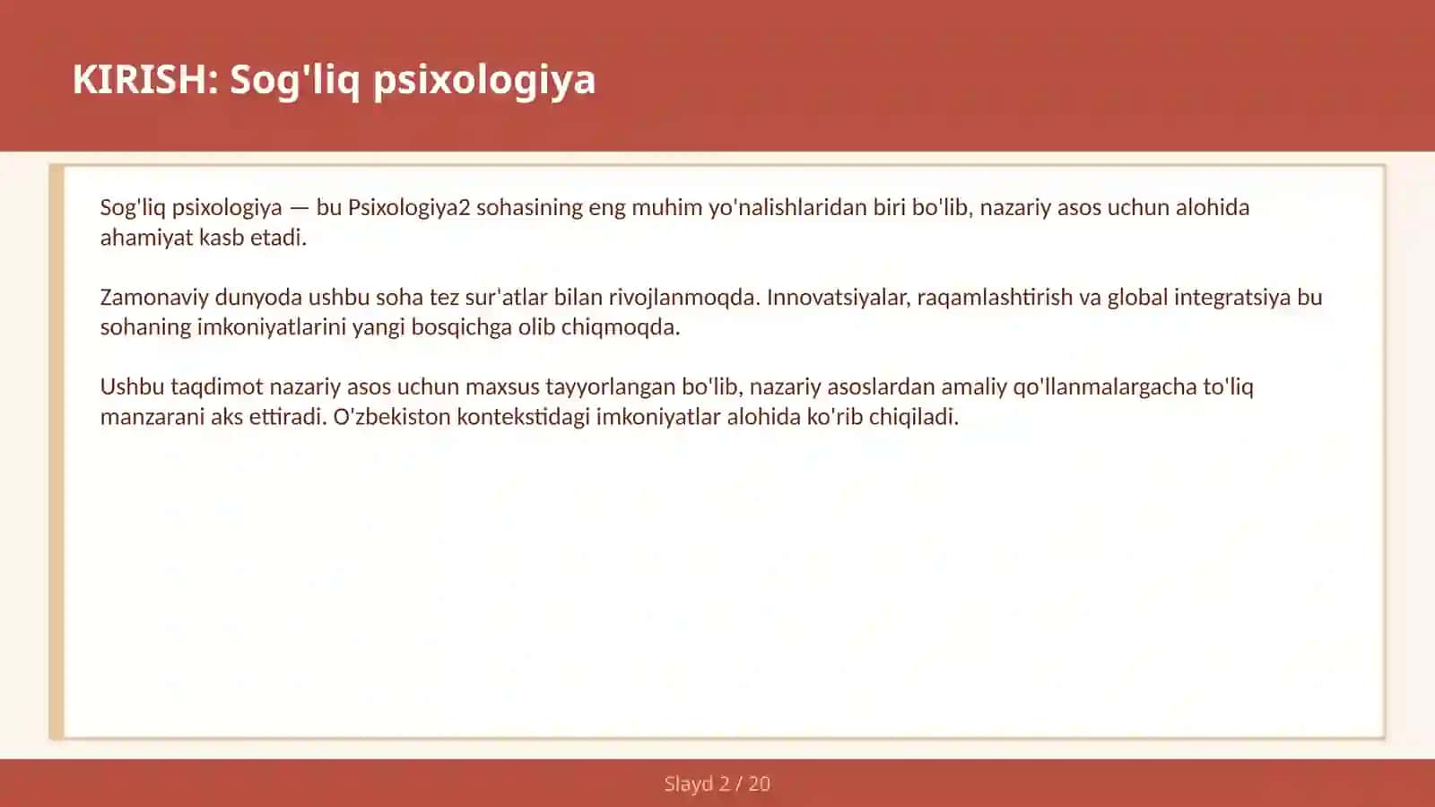 SOG'LIQ PSIXOLOGIYA 2