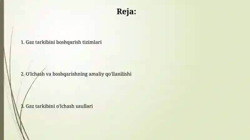 Gazlarning tarkibini oʻlchash va boshqarish 2
